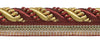 Large Burgundy Red, Gold 7/16 inch Imperial II Lip Cord Style# 0716I2 Color: BURGUNDY GOLD - 1253 (Sold by The Yard)