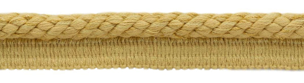 Package of 8 Yards / Elaborate 3/8 inch Apricot, Maize, Light Gold Veranda Collection Trim Cord With Sewing Lip / Style# 0038V / Color: Butter Cream - VNT26 (24 Feet / 7.3 Meters)