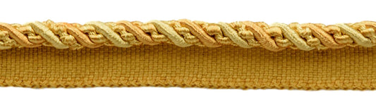 27 Yard Value Pack of Medium 4/16 inch 27 Yard Value Pack of Medium and light Gold, Noblesse Collection Lip Cord Style# 0416H Color: Golden Rays - 4875 (25 Meters / 81 Ft.) - DecoPro
