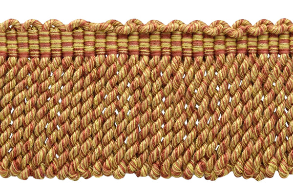 3 Inch Long Dark Rust, Cajun Spice, Camel Gold, Gold Bullion Fringe Trim / Style BFDK3 (11829) / Color: Ginger - N45 / Sold By the Yard