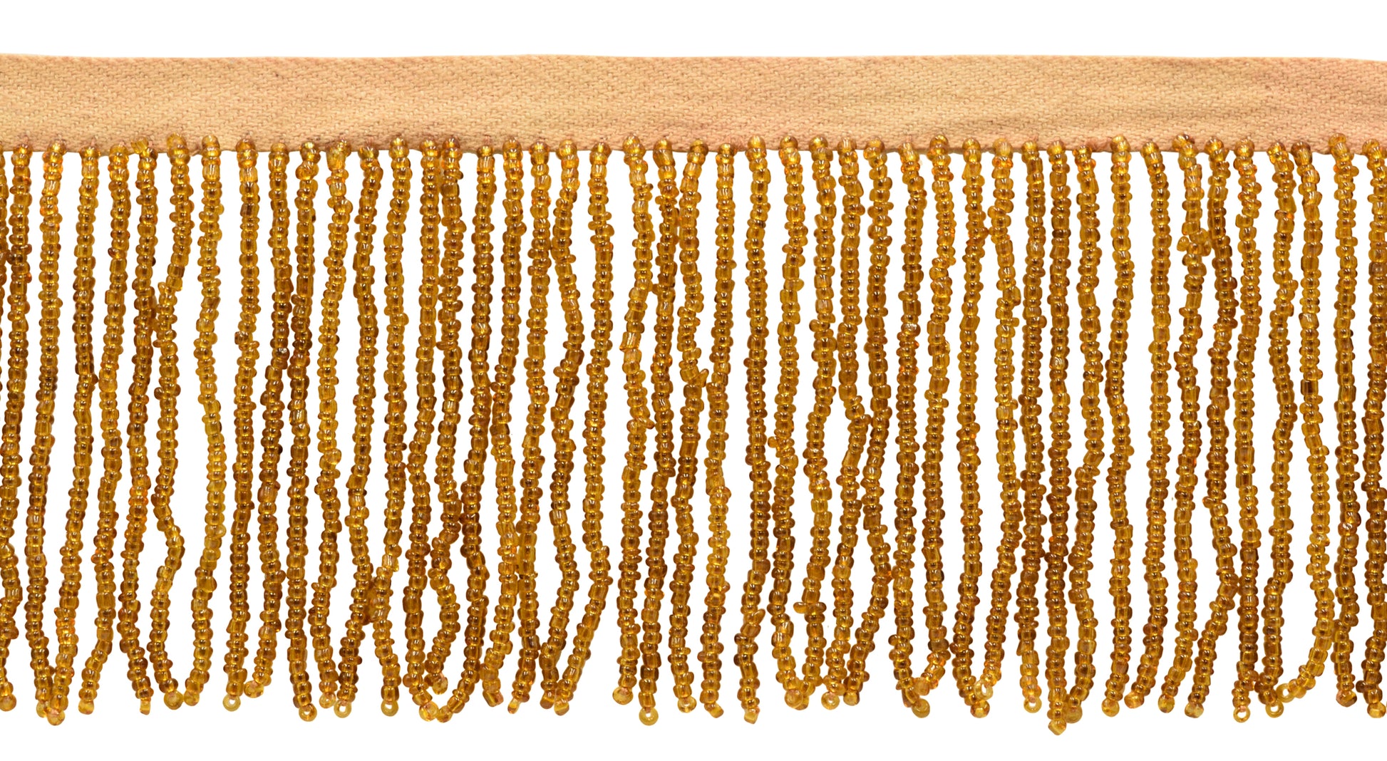 2 1/2" (6cm) Beautiful Handcrafted Beaded Fringe Trim with Sead Bead Design | Fringe Trim (Style# B40684-GL), #E20 Solid / Light Warm Brown - Sold By The Yard - DecoPro