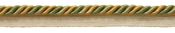 Medium Olive Gold Baroque Collection 5/16 inch Cord with Lip Style# 0516BL Color: GOLDEN OLIVE - 1755 (Sold by The Yard)