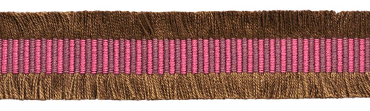 5 Yard Value Pack / 1 3/8 inch Chocolate Collection Raspberry Red, Dark Brown Cut Fringe Gimp Braid / Style# 0138CHCF Color: Raspberry Truffle - CC03 (15 Ft / 4.6M) - DecoPro