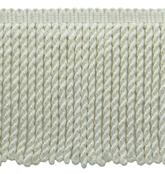 6 Inch Long / White Bullion Fringe Trim / Style# BFSCR6 / Color: A1 - First Snow / Sold By the Yard
