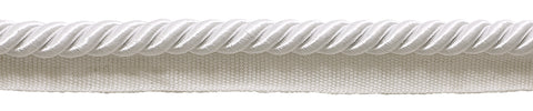 10 Yard Value Pack of Large 3/8 inch Basic Trim Lip Cord, Style# 0038S, WHITE - A1