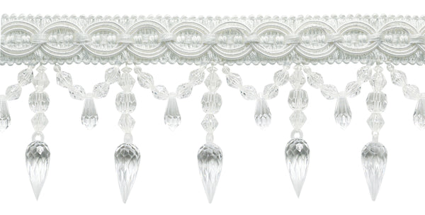 Ornate Gimp with Large Teardrop Beaded | Fringe Trim (BF334-PY) | Sold By The Yard (36