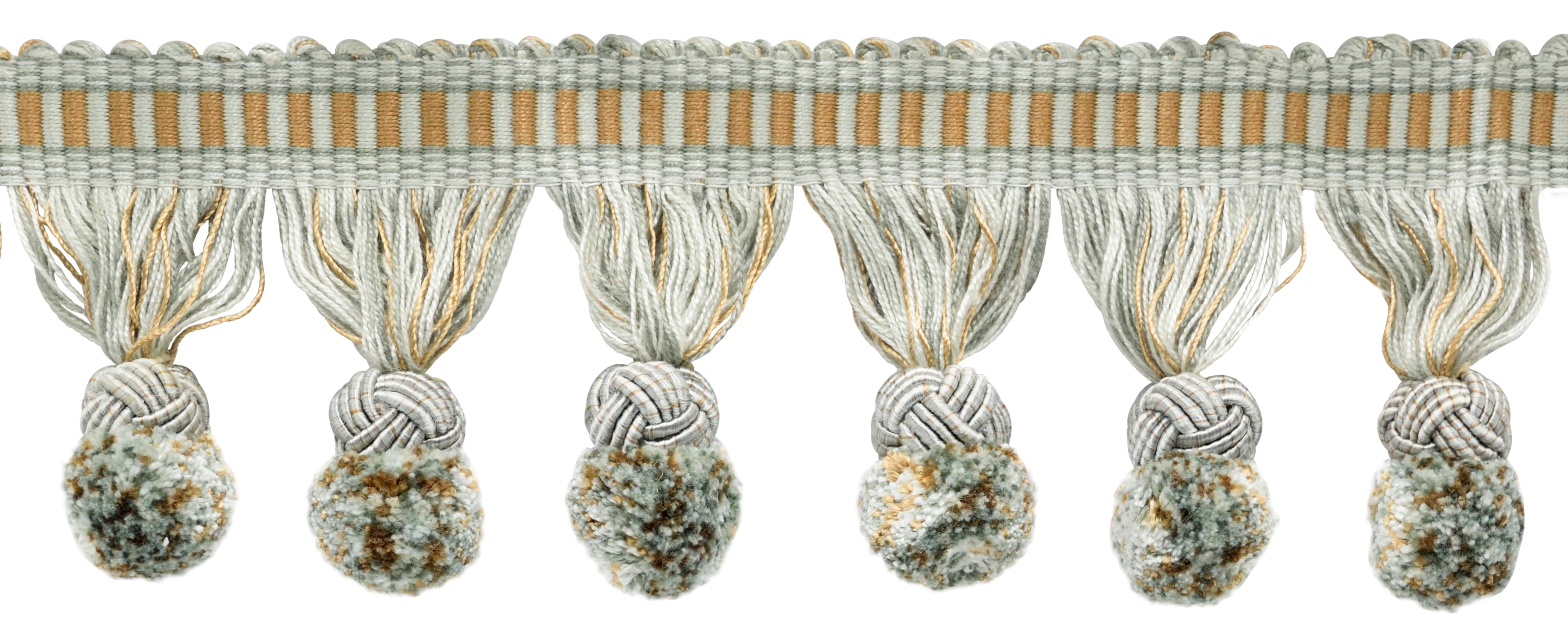 Multi-Color Tassel Trim, Tassel Trim w/ Gimp, Curtain Tassel Trim