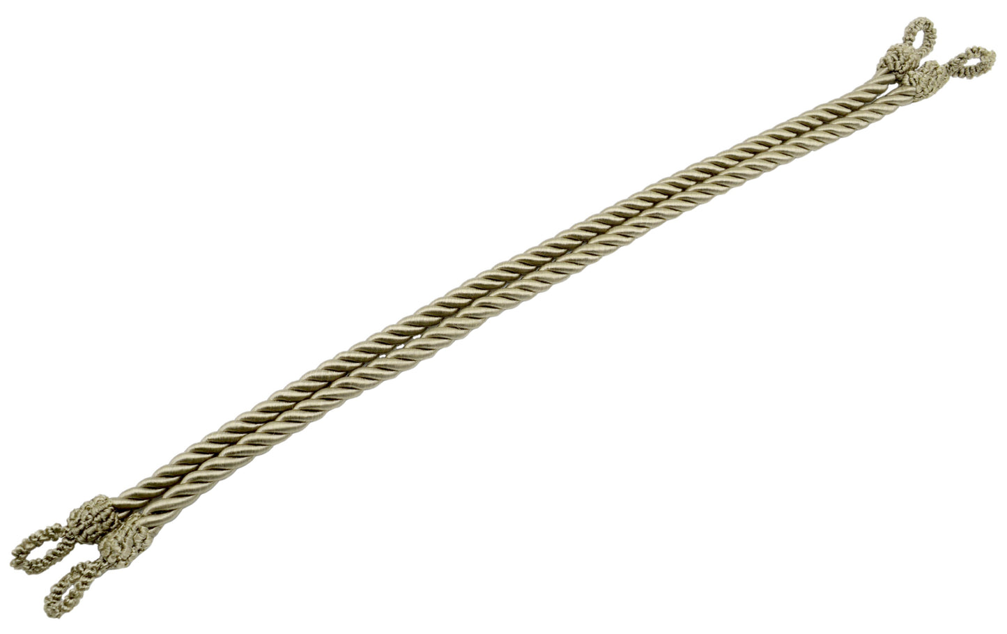 Beautifully Handcrafted Curtain and Drapery Decorative Rope Tieback, 19" Spread (48cm) (Style# RTBSPR19) Dark Sand Beige #A8 2 Pairs (Set of 4) - DecoPro
