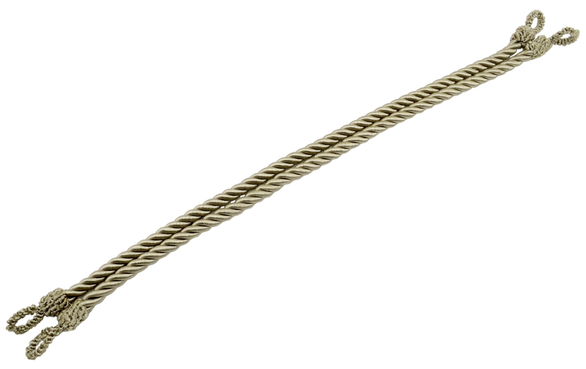 Beautifully Handcrafted Curtain and Drapery Decorative Rope Tieback, 19" Spread (48cm) (Style# RTBSPR19) Dark Sand Beige #A8 2 Pairs (Set of 4) - DecoPro