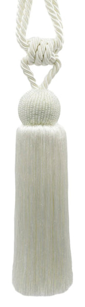 Decorative Beaded Tassel Tiebacks elaborately handcrafted with a glass seed bead design, Tassel Length 8