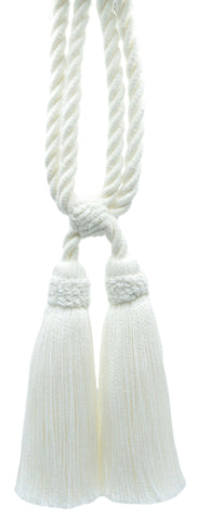 Traditional Cotton Double Tassel Curtain Tassel Tiebacks, Tassel Length 5 1/2