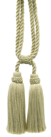 Traditional Cotton Double Tassel Curtain Tassel Tiebacks, Tassel Length 5 1/2