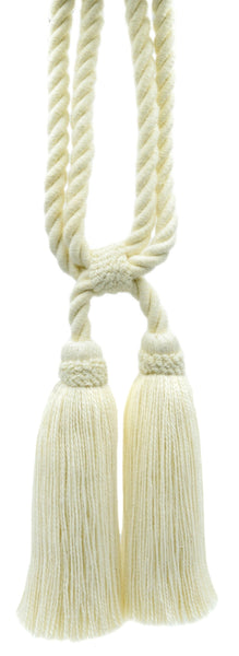 Traditional Cotton Double Tassel Curtain Tassel Tiebacks, Tassel Length 5 1/2