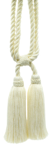 Traditional Cotton Double Tassel Curtain Tassel Tiebacks, Tassel Length 5 1/2
