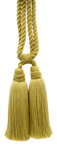 Traditional Cotton Double Tassel Curtain Tassel Tiebacks, Tassel Length 5 1/2