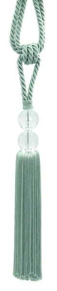 Sleek and Silky Tassel Tiebacks, elaborately handcrafted with faceted crystal ball design, Tassel Length 9