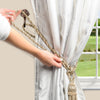 Elegant Curtain & Drapery Tassel Tieback with Decorative Hand Crocheted Design, Tassel Length 8