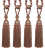 Elegant Criss Cross Curtain with Crown Tassel Tieback, Tassel Length 10