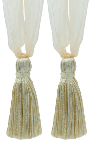 Charming Organza Ribbon Curtain Tassel Tieback, Tassel Length 4