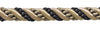 Large Taupe, Black 7/16 inch Imperial II Decorative Cord Without Lip Style# 716I2 Color: MIDNIGHT MEADOW - 4363 (Sold by The Yard)