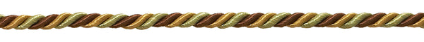 Small BROWN GOLD Baroque Collection 3/16 inch Decorative Cord Without Lip Style# 316BNL Color: GOLDEN CHESTNUT - 5207 (Sold by The Yard)