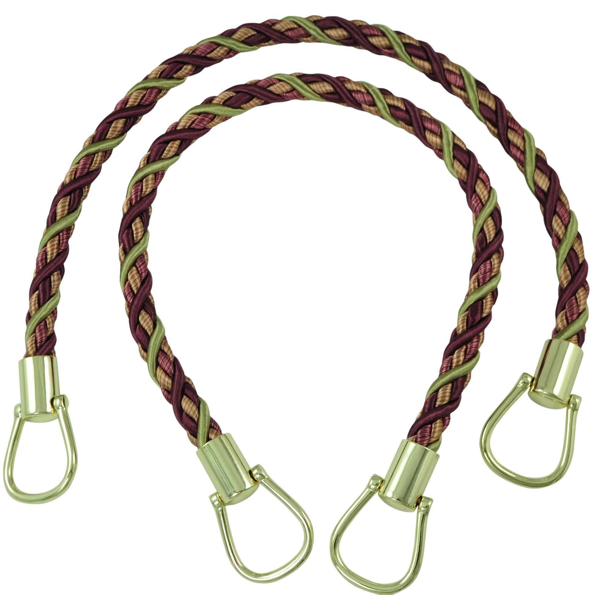 Pair of Elegant PLUM OLIVE GREEN Curtain & Drapery Rope Tiebacks, 18 inch Long, Approx. 1/2 inch Thick, Style# BRTBM Color# PLUM OLIVE - 7346 - DecoPro