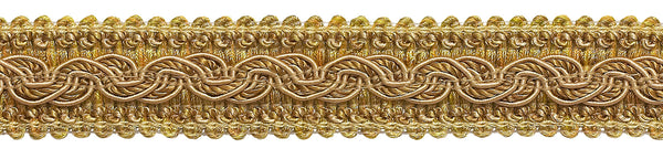 Two Tone Gold Baroque Collection Gimp Braid 1-1/4 inch Style# 0125BG Color: GOLD MEDLEY - 8633 (Sold by The Yard)