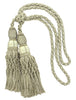 Beautiful Ivory, Beige Curtain & Drapery Large Double Tassel Tieback/10 inch tassel, 38 inch Spread Decorative Rope Holdback / Style# TBEL10-2 (21204) Color: 9802