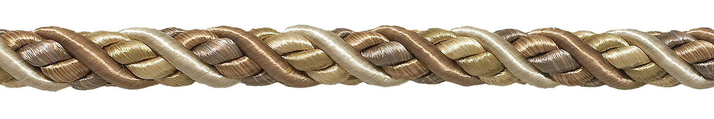 Pair of Elegant Beige Multi Tone Curtain & Drapery Rope Tiebacks, 18 inch Long, Approx. 1/2 inch Thick, Style# BRTBM Color# SANDSTONE - 7245 - DecoPro