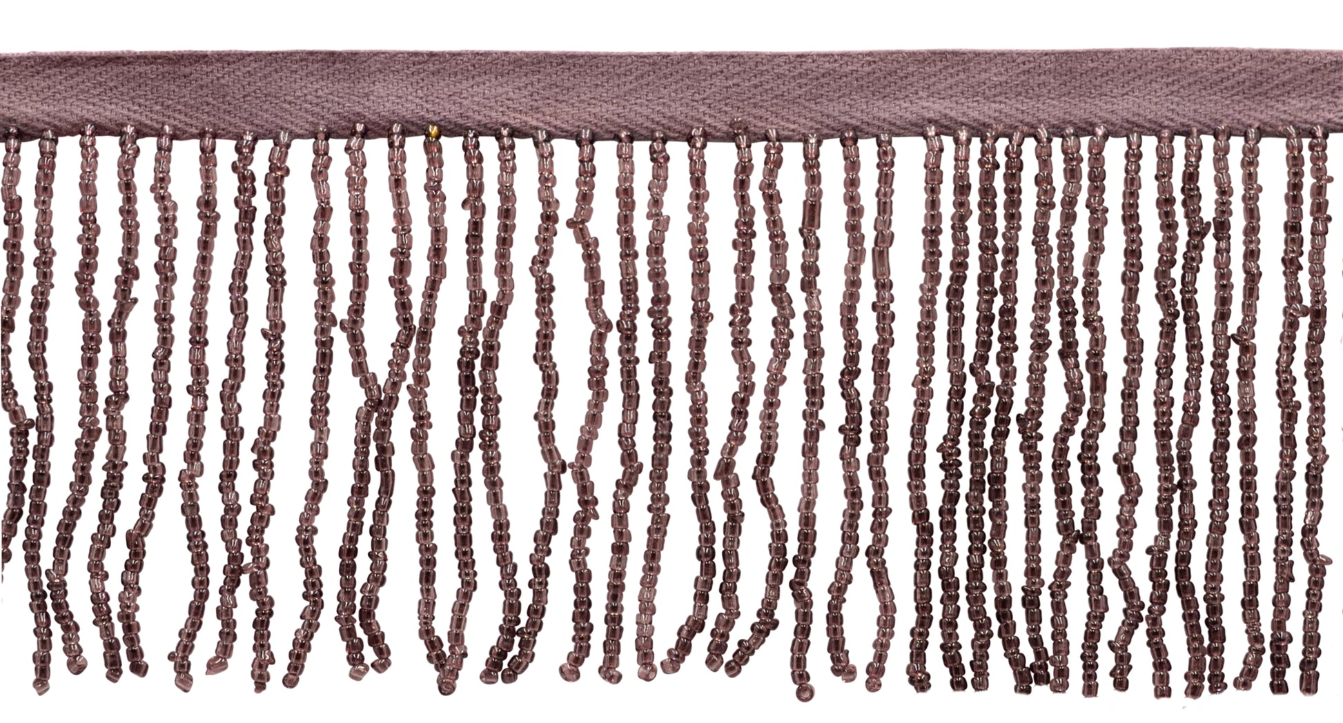 2 1/2" (6cm) Beautiful Handcrafted Beaded Fringe Trim with Sead Bead Design | Fringe Trim (Style# B40684-GL), #H25 Solid / Dark Mauve Violet Purple - Sold By The Yard - DecoPro