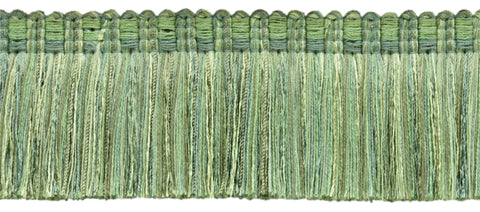 Veranda Collection 3 inch Brush Fringe Trim / Green Mist, Sage Green, Pale Green / Style#: 0300VB / Color: Sagebrush - VNT32 / Sold by the Yard
