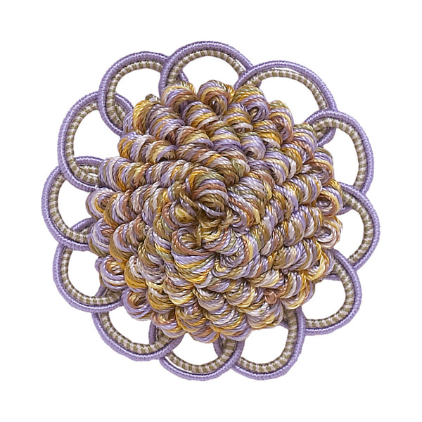 Decorative Rosette 2.5 inch , Lilac Gold / Baroque Collection Style# BR Color: WINTER LILAC - 8426