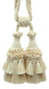 Vanilla, Natural, Light Ivory Ornate Double Tassel Tieback / 6 inch Tassel, 30 inch Spread (embrace) / Style# TBEMP6-2 Color: Pearl - W13