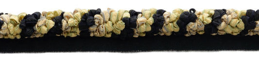 Elegant Ribbon Cord With Lip / 3/8 inch diameter / Style# 0038RC Color: Black, Beige, Light Green, Light Blue - 4752 / Sold by the Yard - DecoPro