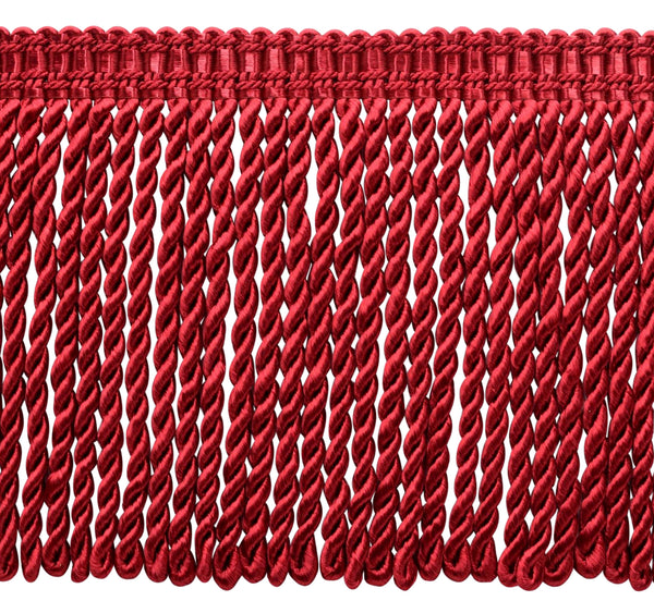 18 Yard Package - 6 inch Long, Fancy, CHERRY RED Bullion Fringe Trim with Decorative Gimp Design, Basic Trim Collection, # BFS6-WVN (7837) Color: E13 (54 Ft / 16.5 Meters)