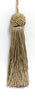 Set of 10 Sandstone Light Beige Woven Head Chainette Tassel, 4 Inch Long with 2.5 Inch Loop, Basic Trim Collection Style# BH04 Color: Sandstone Light Beige- A10
