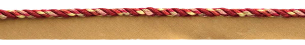 Small Multi colored Camel Beige, Molten Lava, Beachwood, Brick Dust, Dark Rust, Chinese Red 3/16 inch Cord with Lip / Style# 0316MLT / Color: Sunset - PR15 / Sold by The Yard
