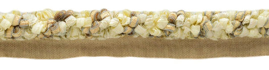 Elegant Ribbon Cord With Lip / 3/8 inch diameter / Style# 0038RC Color: Ivory, Beige, Light Blue - 3 / Sold by the Yard - DecoPro
