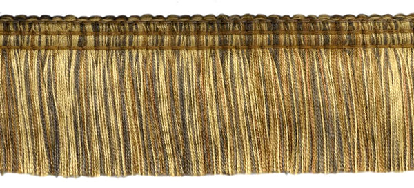 5 Yard Value Pack / Empress Collection Luxuriant 2 inch Brush Fringe Trim / Brown, Camel, Dark Brown / Style#: 0200EMPB, Color: Dark Sepia - W143 (15 ft / 4.6M)