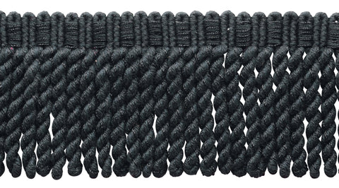 18 Yard Package / 3 Inch Long / Black Knitted Bullion Fringe Trim / Style# BFSCR3 / Color: K9 - Midnight's Embrace (15 Ft / 4.6 Meters)