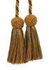 Double Tassel / Brown & Gold, Chair Tie Double Tassel / Tassel Tie with 3.5 inch Tassels, Baroque Collection Style# BCT Color: GOLDEN CHESTNUT 5207