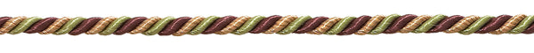 Small PLUM OLIVE GREEN Baroque Collection 3/16 inch Decorative Cord Without Lip Style# 316BNL Color: PLUM OLIVE – 7346 (Sold by The Yard)