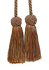 Double Tassel / Light Bronze, Olive Green, Terracotta / Tassel Tie with 3.5 inch Tassels, Baroque Collection Style# BCT Color: Chaparral 5615