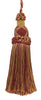 Decorative 5.5 Inch Key Tassel, Burgundy Red, Gold Imperial II Collection Style# KTIC Color: BURGUNDY GOLD - 1253