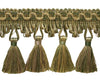 Olive Green, Champagne 2 3/4 inch Imperial II Tassel Fringe Style# NT2502 Color: SAGEGRASS - 4567 (Sold by The Yard)