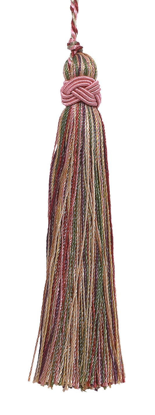 Set of 10 Decorative Cherry Red, Beige, Green 4 inch Tassel, Imperial II Collection Style# ITS Color: BERRY PATCH - 4260 - DecoPro
