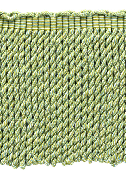6 Inch Long Green, Off White, Teal, Alabaster Bullion Fringe Trim / Style# BFEMP6 (21987) / Color: Meadow - W162 / Sold By the Yard