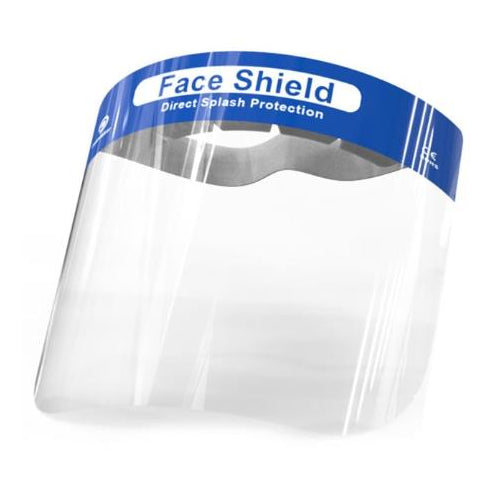 Protective Face Shield / All-round Protection / Protects Face from Droplets and Saliva / Clear Wide Visor / Transparent Shield for Home & Work / Elastic Strap / Reusable / FS-1