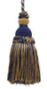 Decorative 5 inch Key Tassel, Dark Navy Blue, Gold Imperial II Collection Style# IKTJ Color: NAVY GOLD - 1152