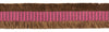 12 Yard Package / 1 3/8 inch Chocolate Collection Raspberry Red, Dark Brown Cut Fringe Gimp Braid / Style# 0138CHCF Color: Raspberry Truffle - CC03 (36 Ft / 11M)